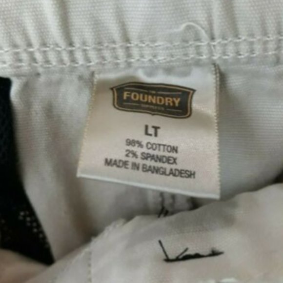 Foundry Everyday Casual Comfort Stretch Pale Khaki Belted Shorts Mens Size 32 LT - Picture 5 of 6